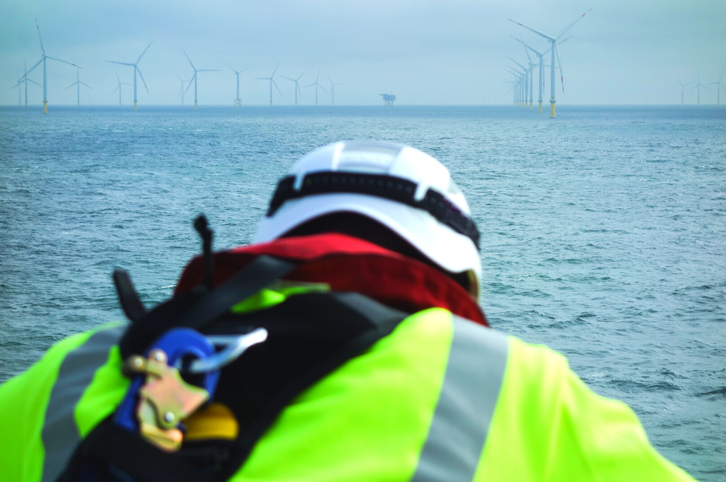 offshore worker on wind farm