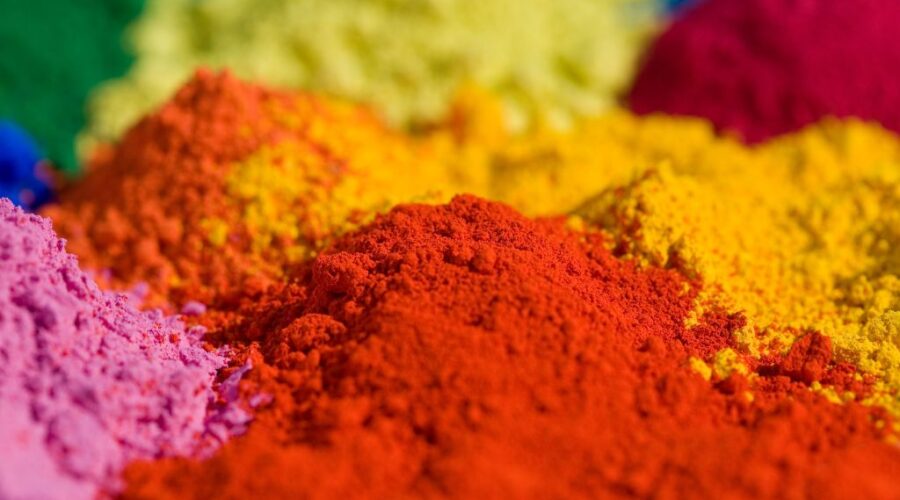 Colourful pigment powders