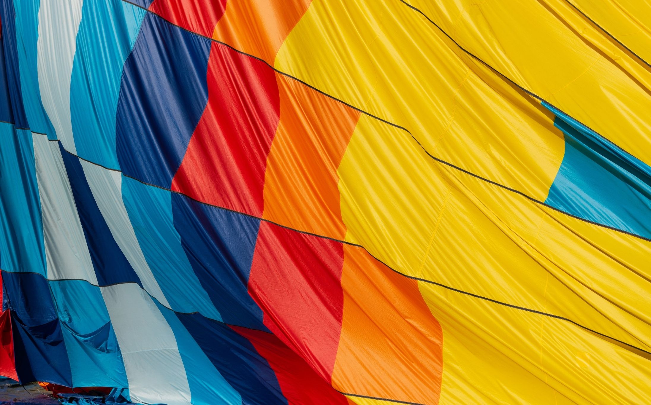 multi-coloured hot air balloon fabric