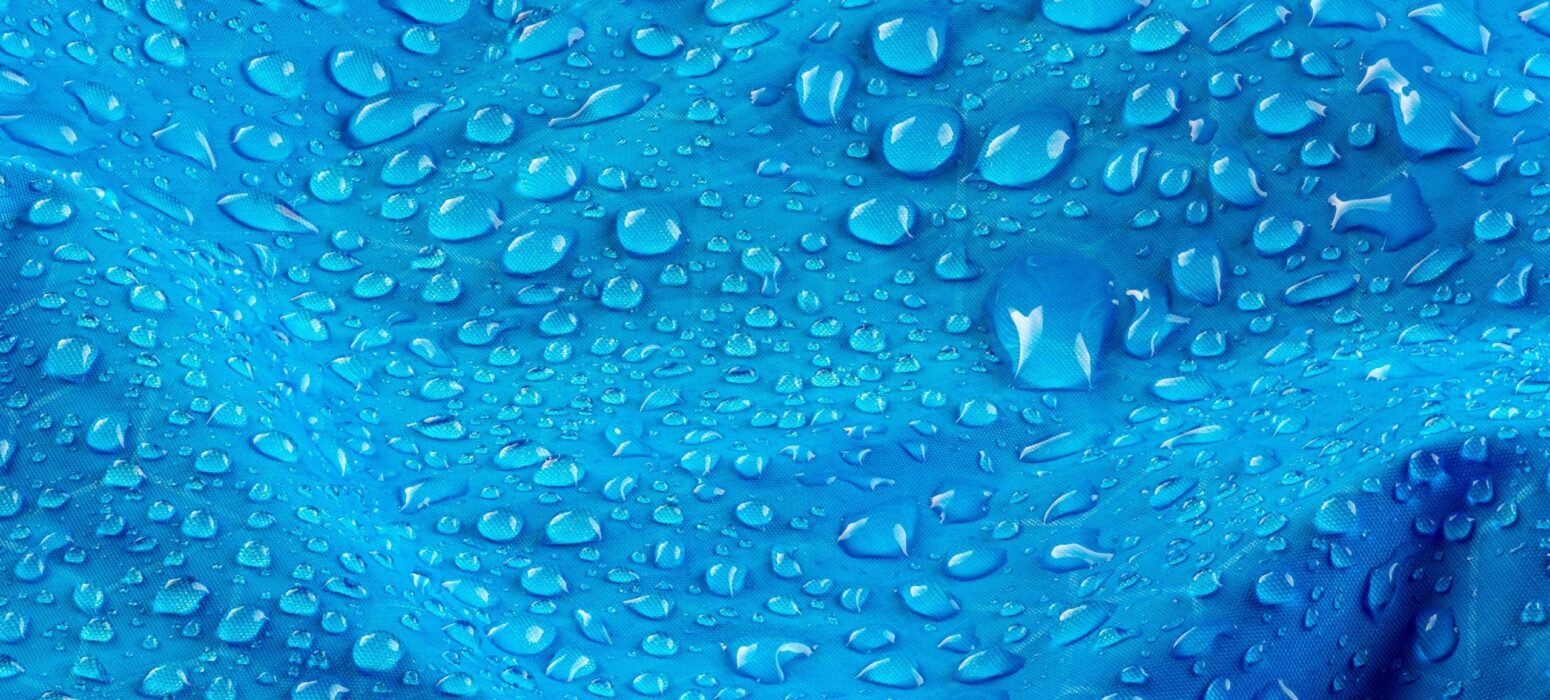 blue Blue waterproof coated textiles image with water droplets